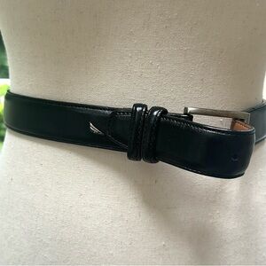 Nautica Boys Vegan Leather Shiny Black Belt Adjustable EUC